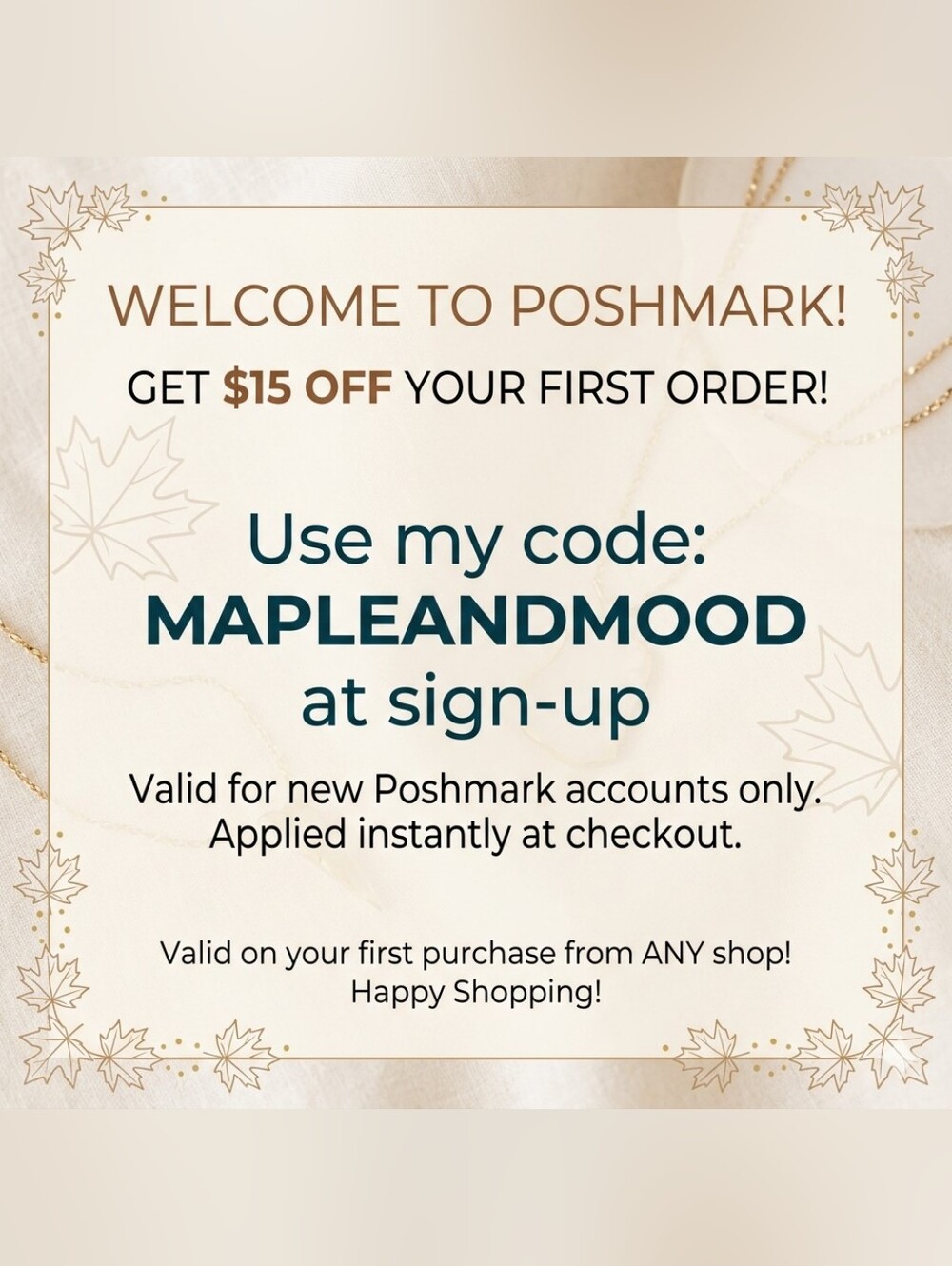 Poshmark Promo Graphic - MAPLEANDMOOD Code